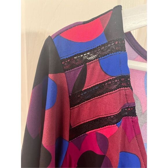 Torrid Flutter Sleeve Studio Knit Multi Heart Swing Skirt Mini Dress sz 1 or 14- - Picture 7 of 11